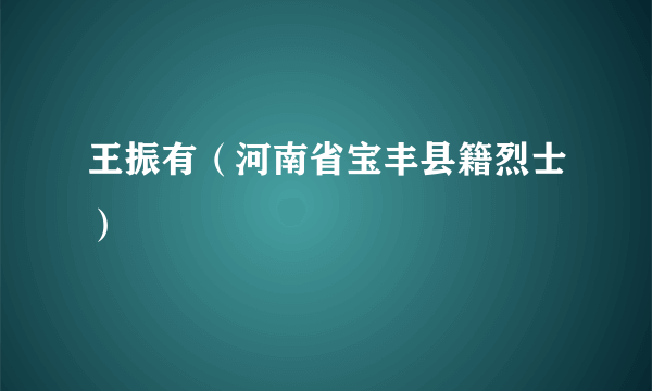 王振有（河南省宝丰县籍烈士）