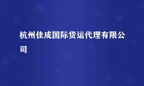 杭州佳成国际货运代理有限公司