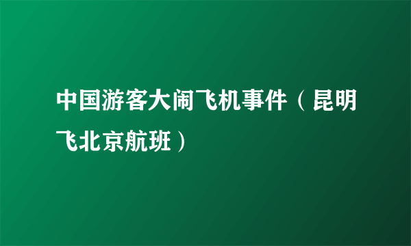 中国游客大闹飞机事件（昆明飞北京航班）