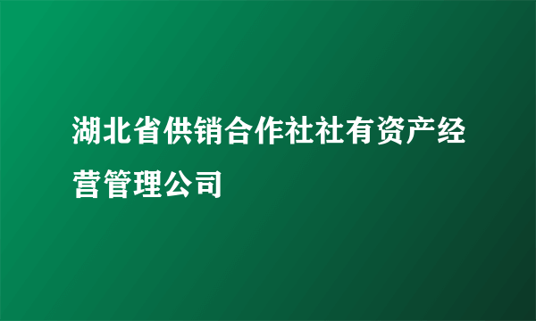 湖北省供销合作社社有资产经营管理公司