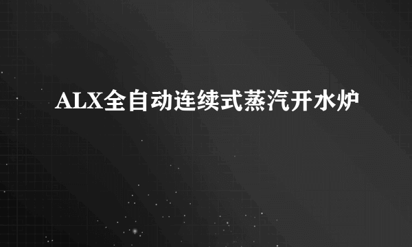 ALX全自动连续式蒸汽开水炉