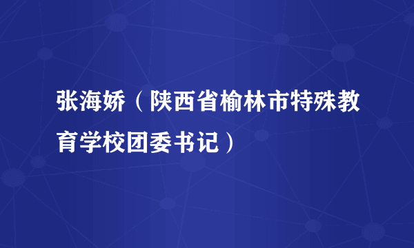 张海娇（陕西省榆林市特殊教育学校团委书记）