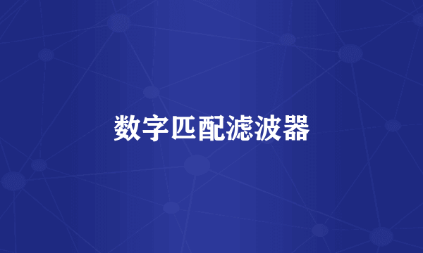 数字匹配滤波器