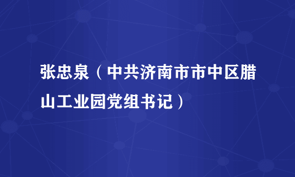 张忠泉（中共济南市市中区腊山工业园党组书记）