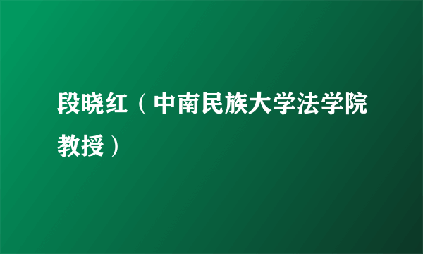 段晓红（中南民族大学法学院教授）