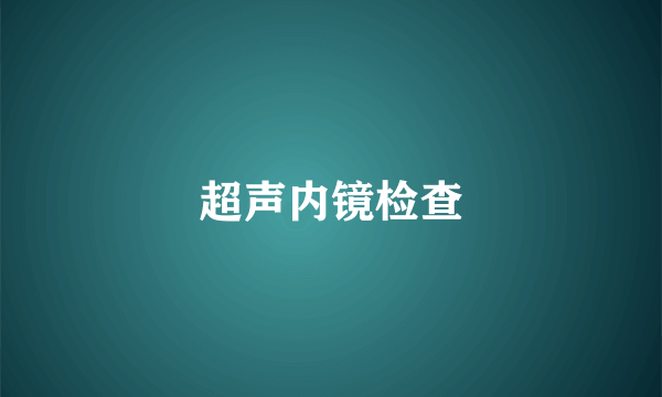 超声内镜检查