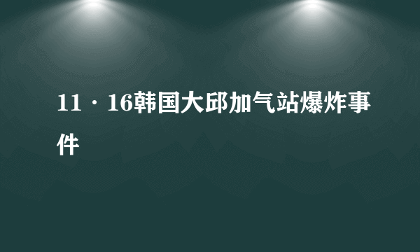 11·16韩国大邱加气站爆炸事件