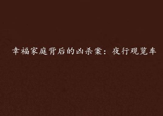 幸福家庭背后的凶杀案：夜行观览车