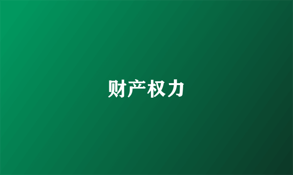 财产权力