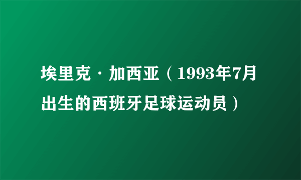 埃里克·加西亚（1993年7月出生的西班牙足球运动员）