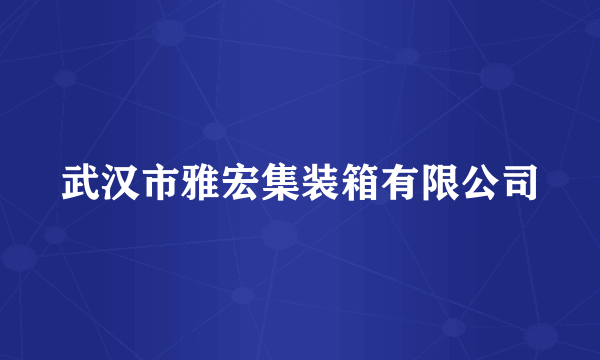 武汉市雅宏集装箱有限公司