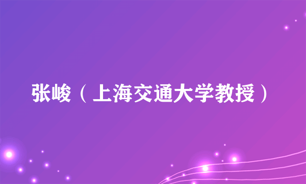张峻（上海交通大学教授）