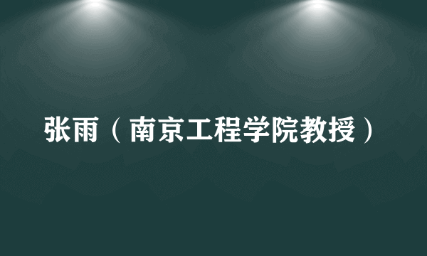 张雨（南京工程学院教授）