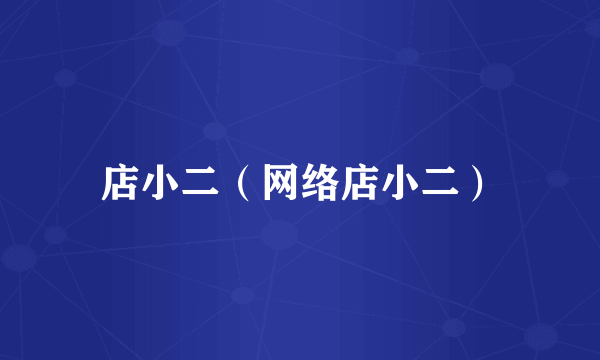 店小二（网络店小二）