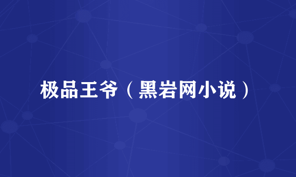 极品王爷（黑岩网小说）