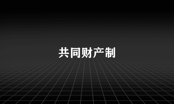 共同财产制