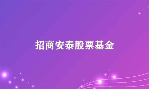 招商安泰股票基金