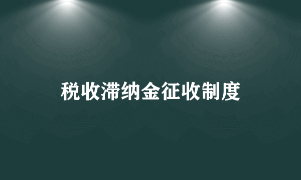 税收滞纳金征收制度