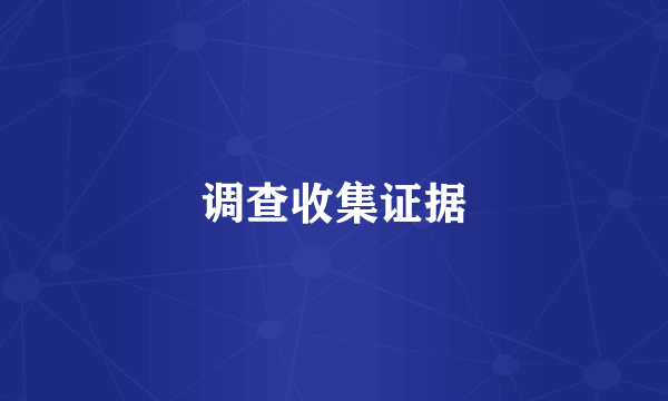 调查收集证据