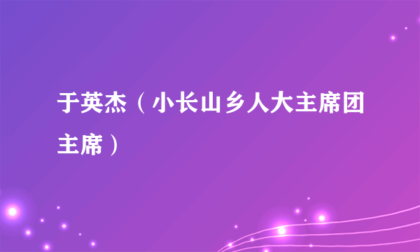 于英杰（小长山乡人大主席团主席）
