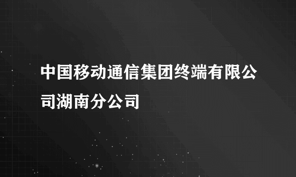 中国移动通信集团终端有限公司湖南分公司