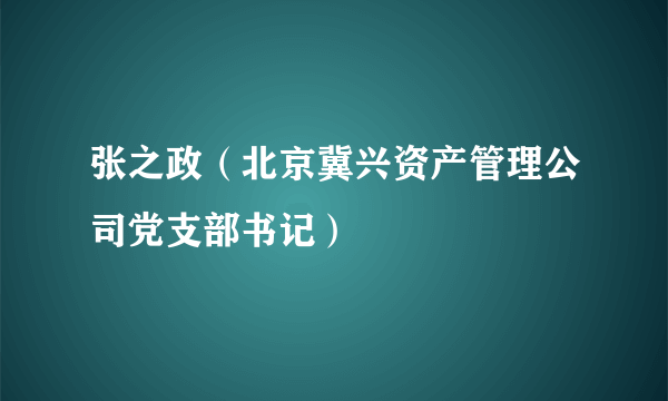 张之政（北京冀兴资产管理公司党支部书记）