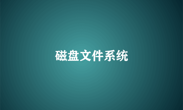 磁盘文件系统
