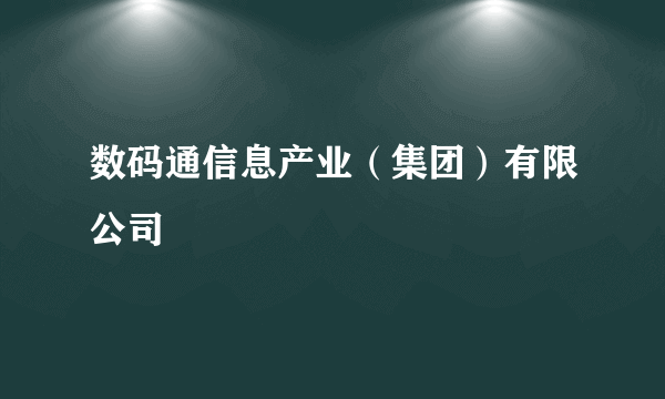 数码通信息产业（集团）有限公司
