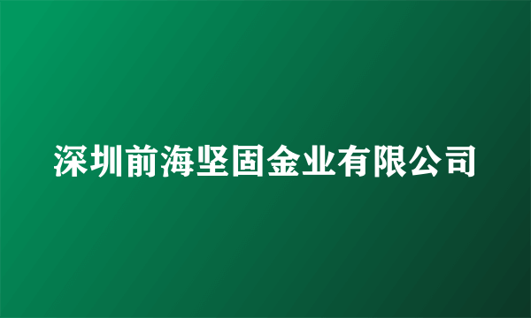 深圳前海坚固金业有限公司