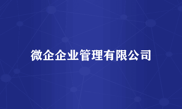 微企企业管理有限公司