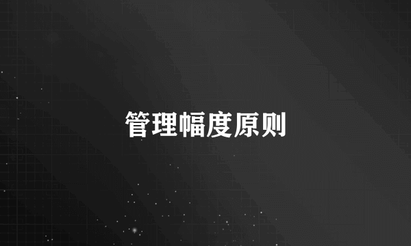 管理幅度原则