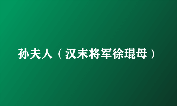孙夫人（汉末将军徐琨母）