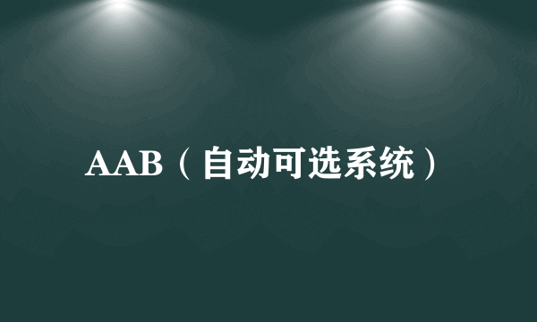 AAB（自动可选系统）