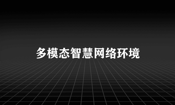 多模态智慧网络环境