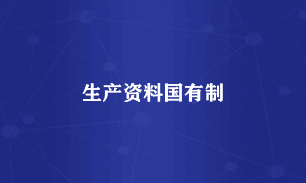 生产资料国有制
