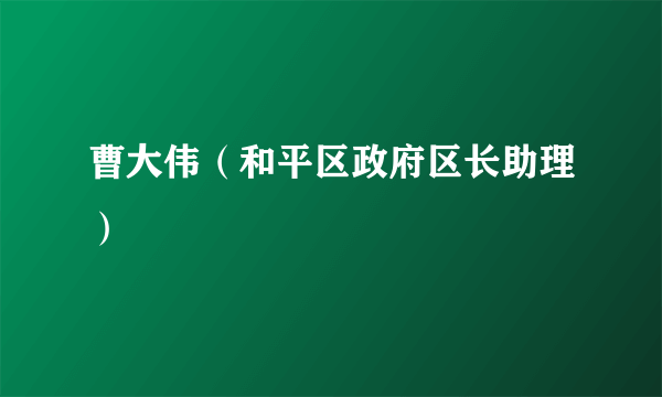 曹大伟（和平区政府区长助理）