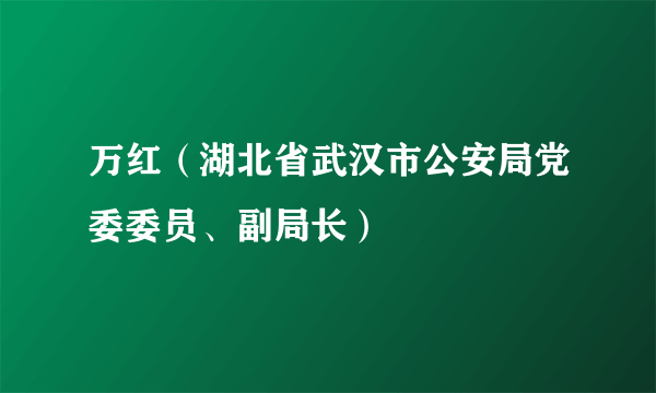 万红（湖北省武汉市公安局党委委员、副局长）