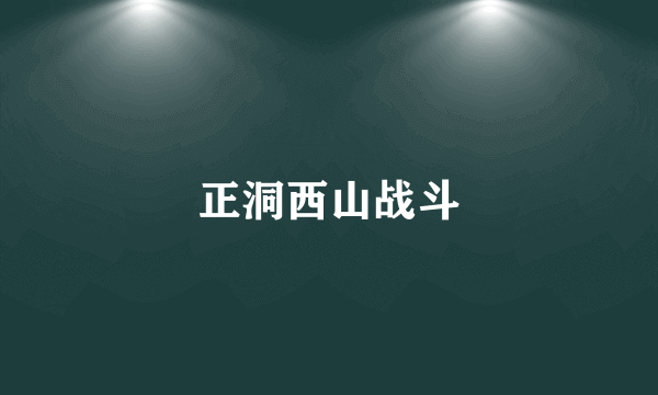 正洞西山战斗