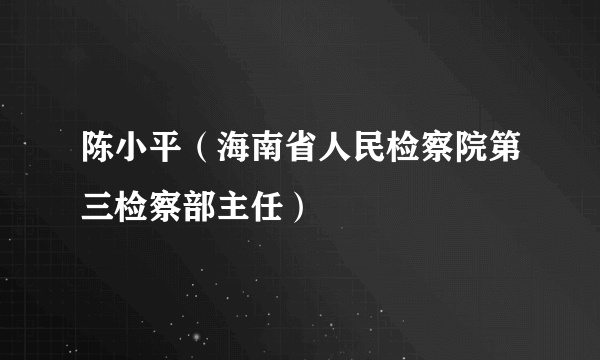 陈小平（海南省人民检察院第三检察部主任）