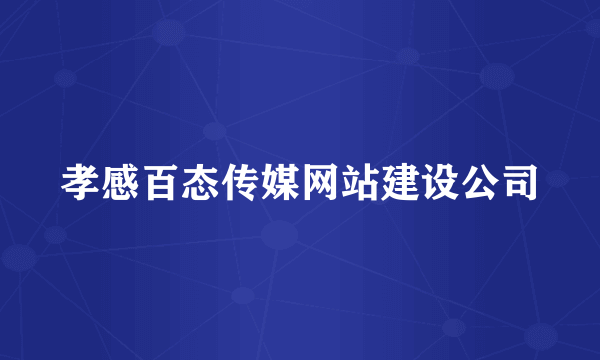 孝感百态传媒网站建设公司
