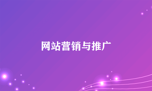 网站营销与推广
