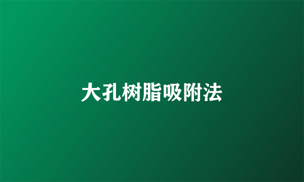 大孔树脂吸附法