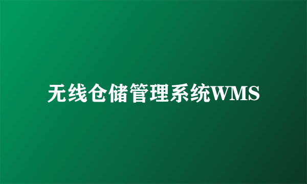 无线仓储管理系统WMS