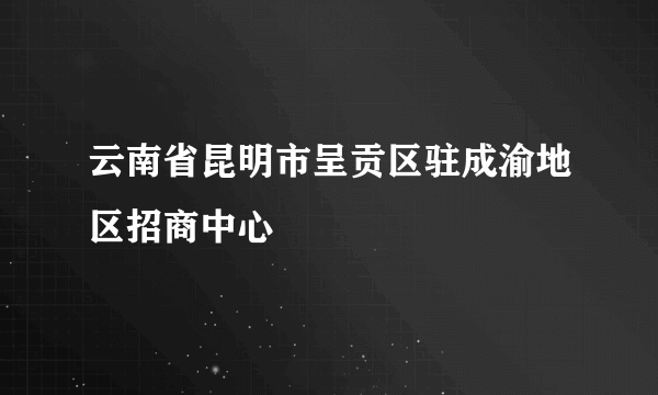 云南省昆明市呈贡区驻成渝地区招商中心