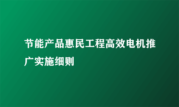节能产品惠民工程高效电机推广实施细则