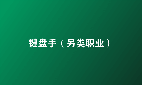 键盘手（另类职业）