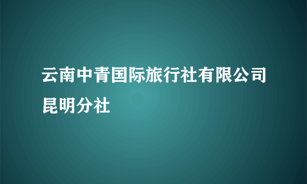 云南中青国际旅行社有限公司昆明分社