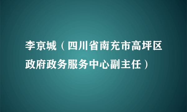 李京城（四川省南充市高坪区政府政务服务中心副主任）