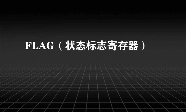 FLAG（状态标志寄存器）