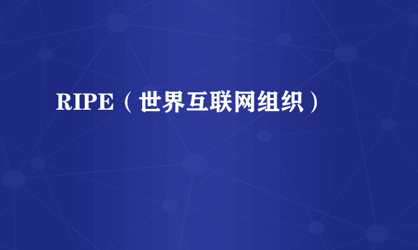 RIPE（世界互联网组织）
